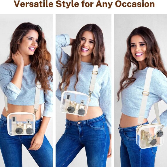 Clear Bag Stadium Approved, Clear Purses for Women, ody Bag for Concerts with Ad - Picture 6 of 7